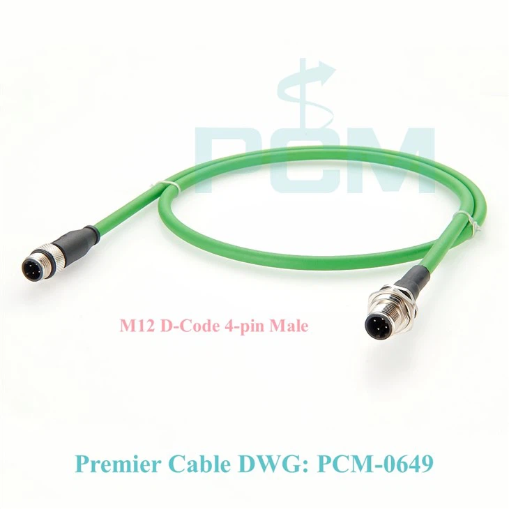 Profinet EtherCAT RJ45 M12 4-Pin D-coded Cable Adapter