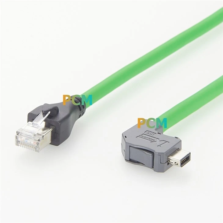 IX Industrial Right Angle Up A Plug To RJ45 Plug Cable factory