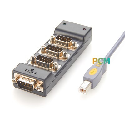 Компьютерный кабельный последовательный адаптер USB до DB9 RS232 Hub 4 Port